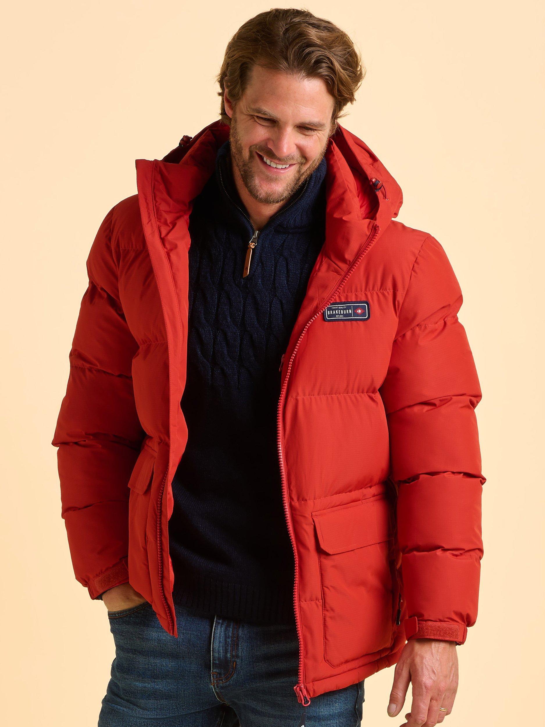Product image 1 of 7, which shows Brakeburn Landcross Puffer Jacket, Red, S