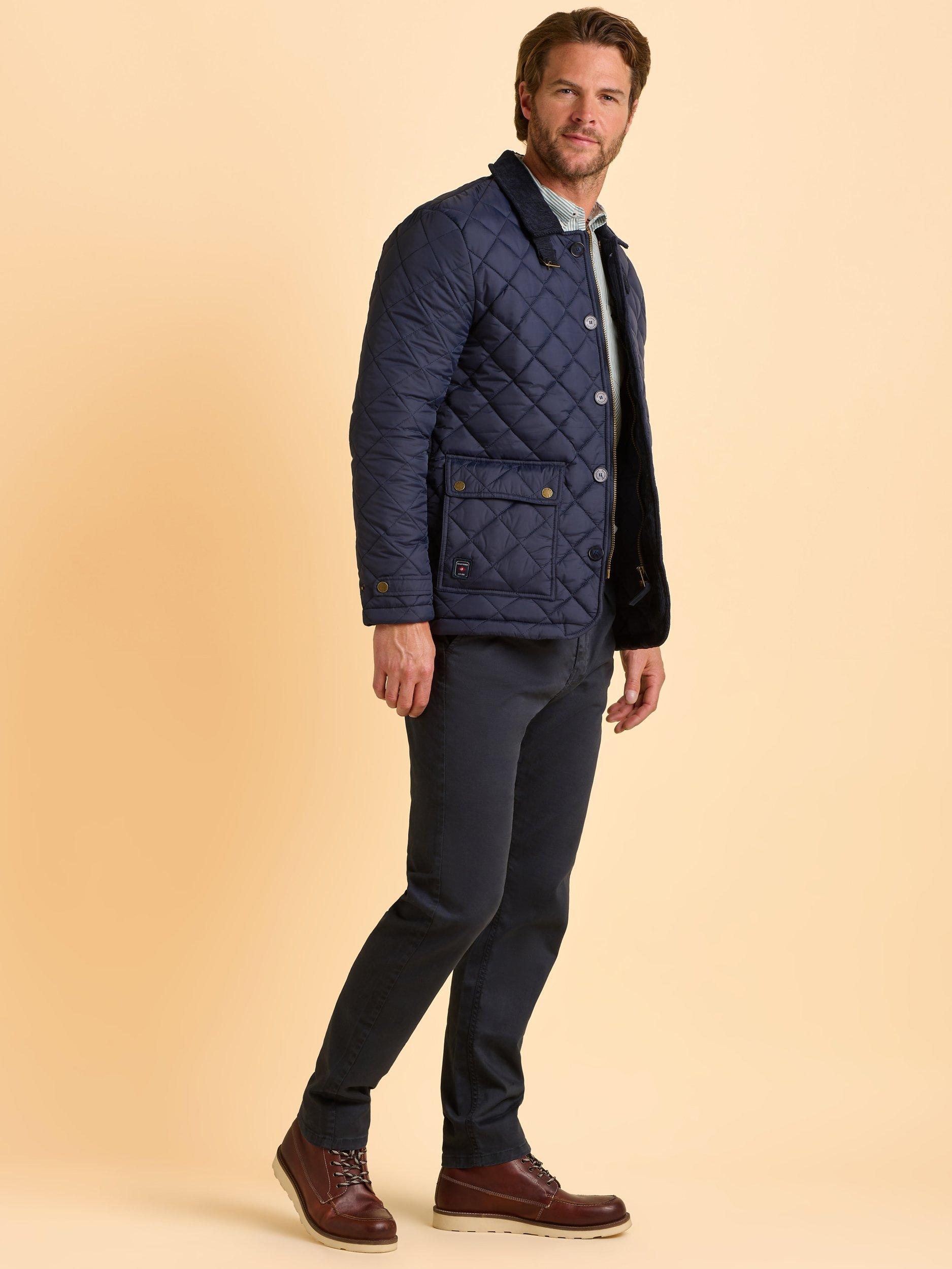 Product image 4 of 7, which shows Brakeburn Taplow Quilted Jacket, Blue, S