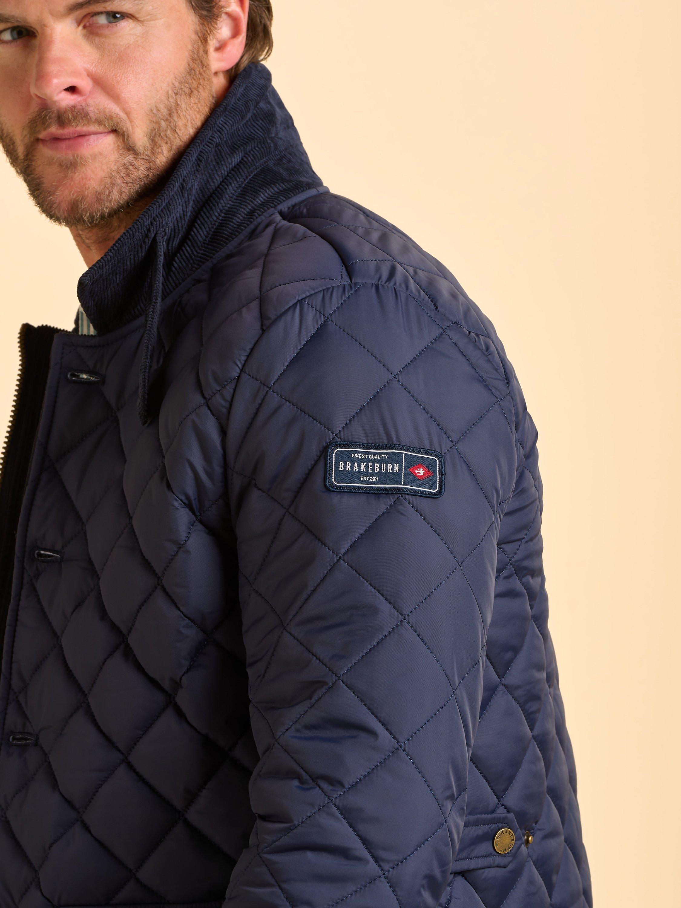 Product image 5 of 7, which shows Brakeburn Taplow Quilted Jacket, Blue, S