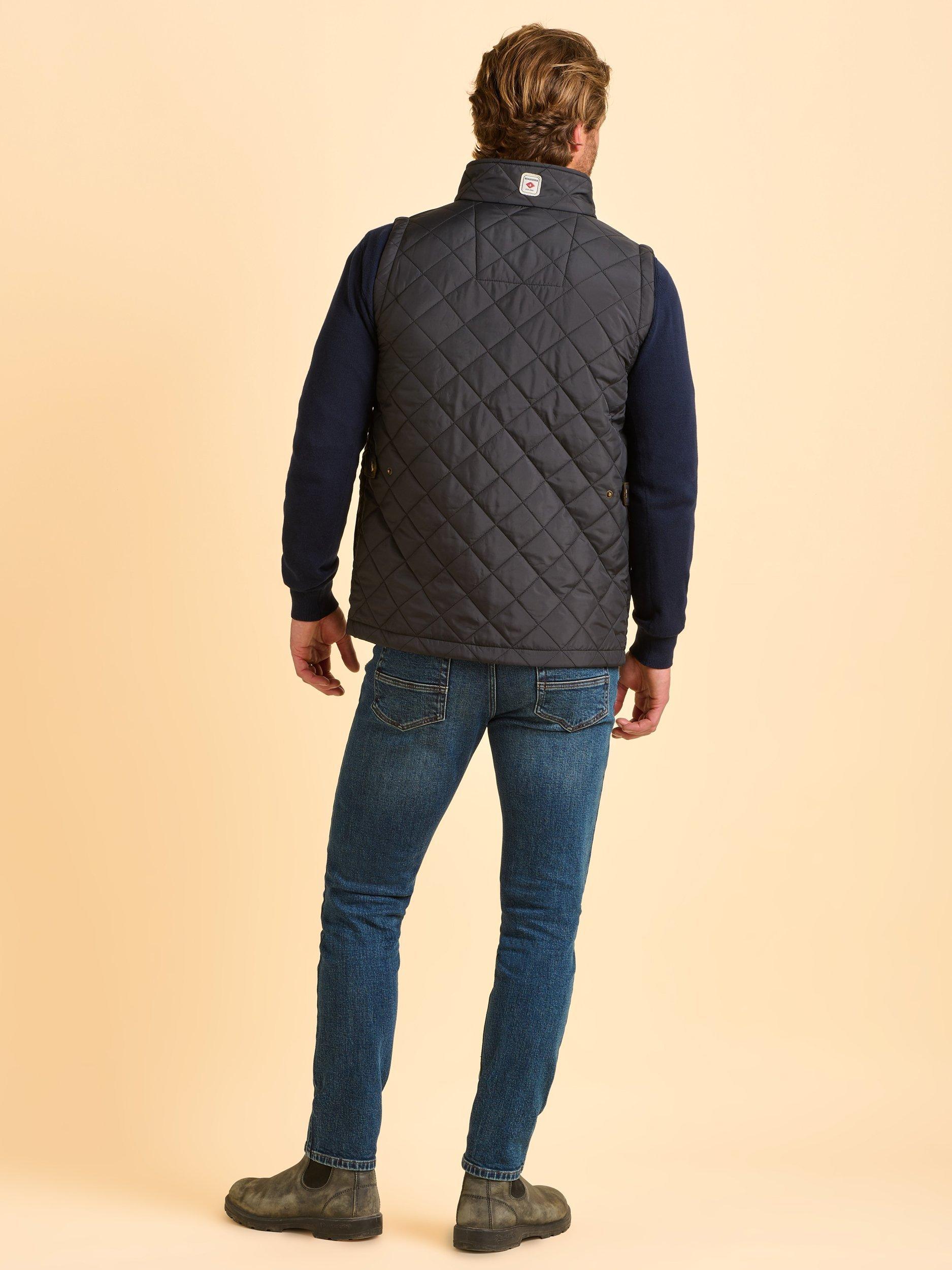 Product image 2 of 6, which shows Brakeburn Oakham Diamond Quilted Gilet, Black, S