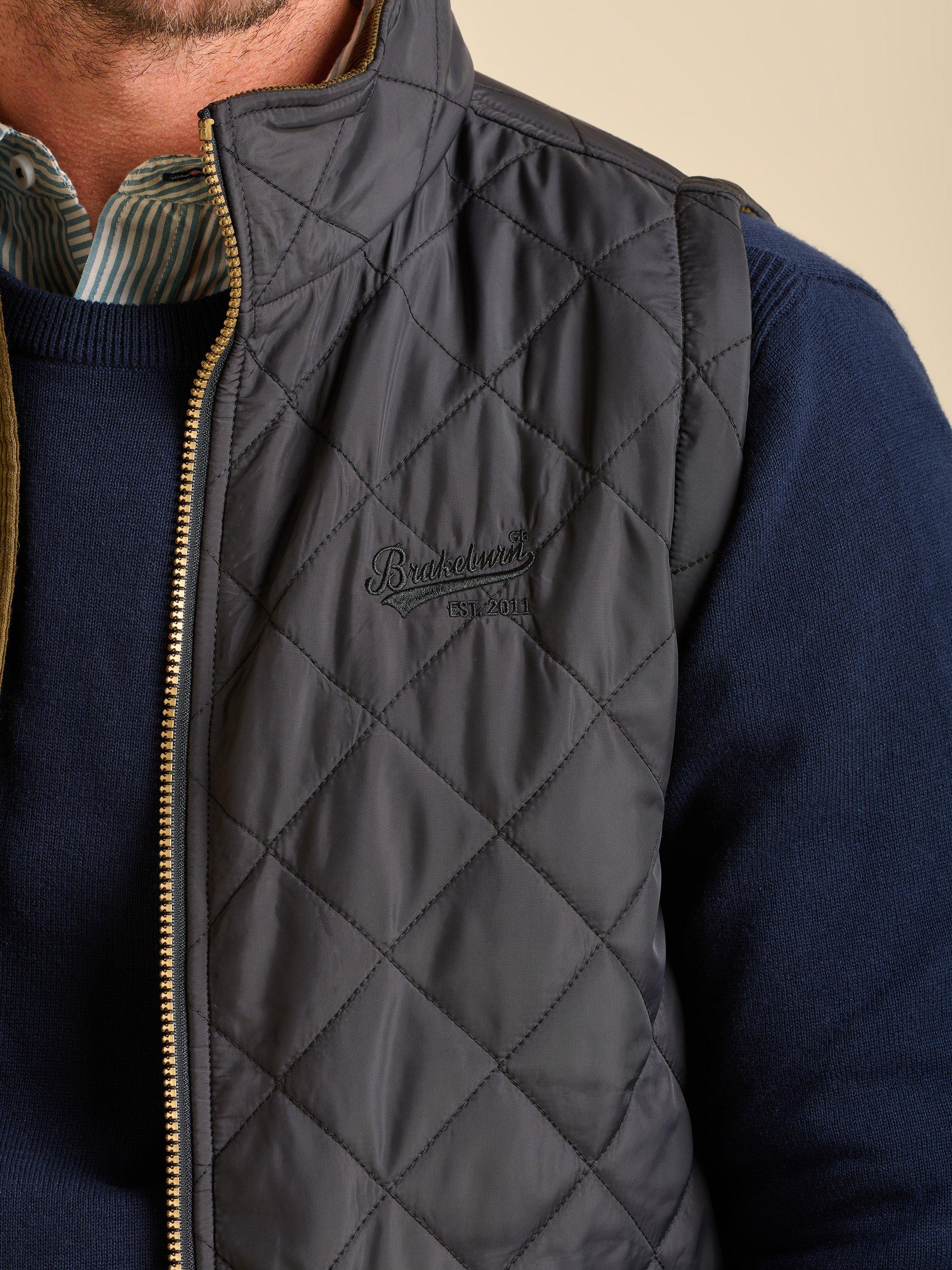 Product image 5 of 6, which shows Brakeburn Oakham Diamond Quilted Gilet, Black, S