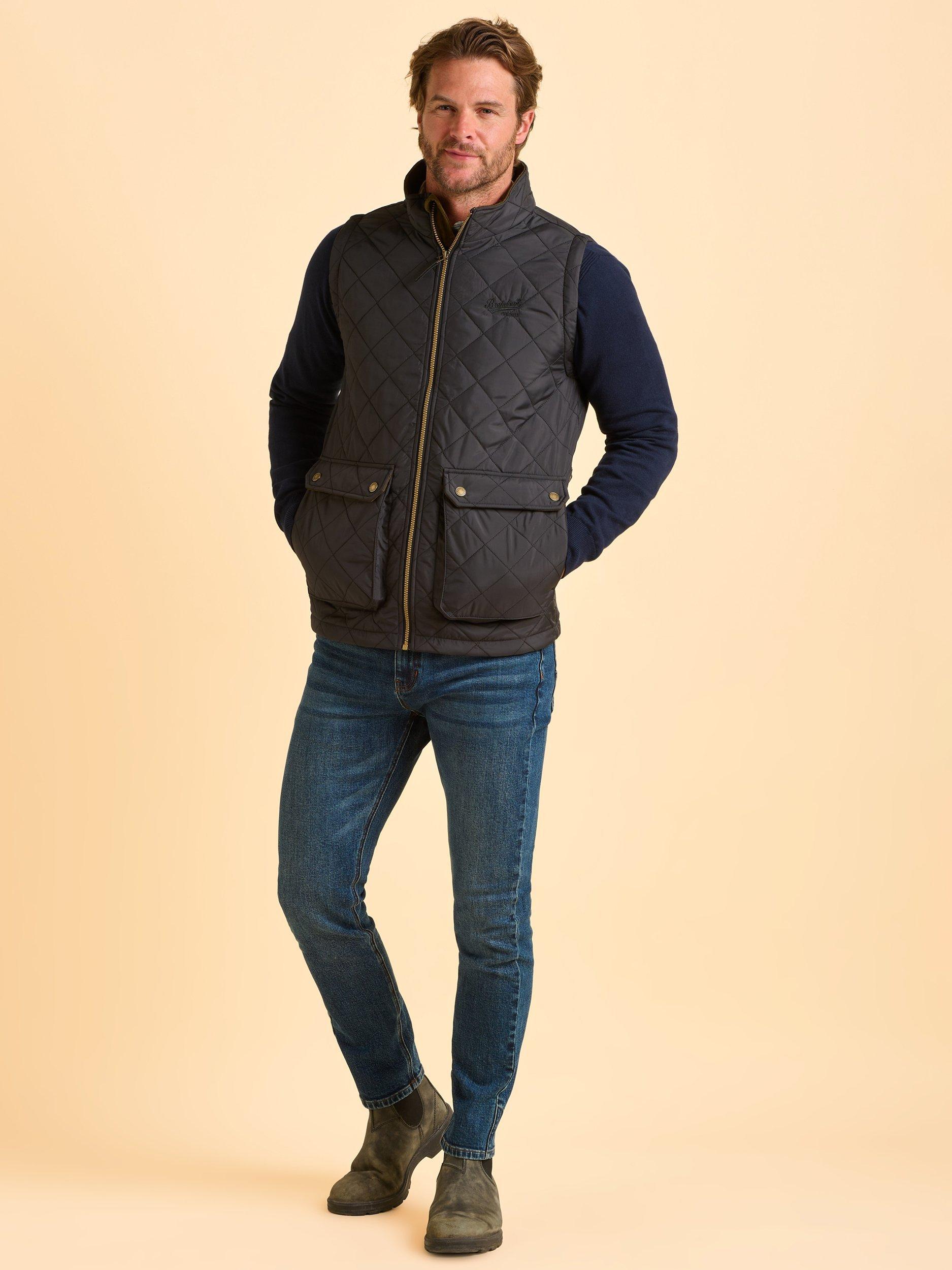 Product image 6 of 6, which shows Brakeburn Oakham Diamond Quilted Gilet, Black, S