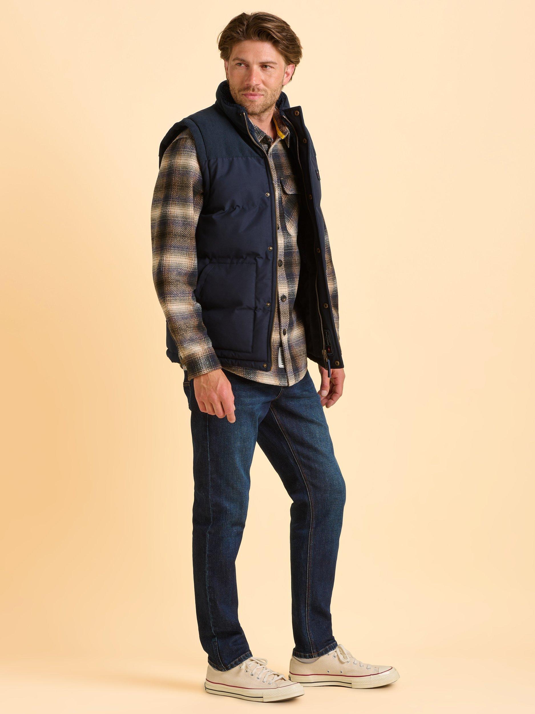 Product image 3 of 7, which shows Brakeburn Quainton Zip Front Gilet, Navy, S