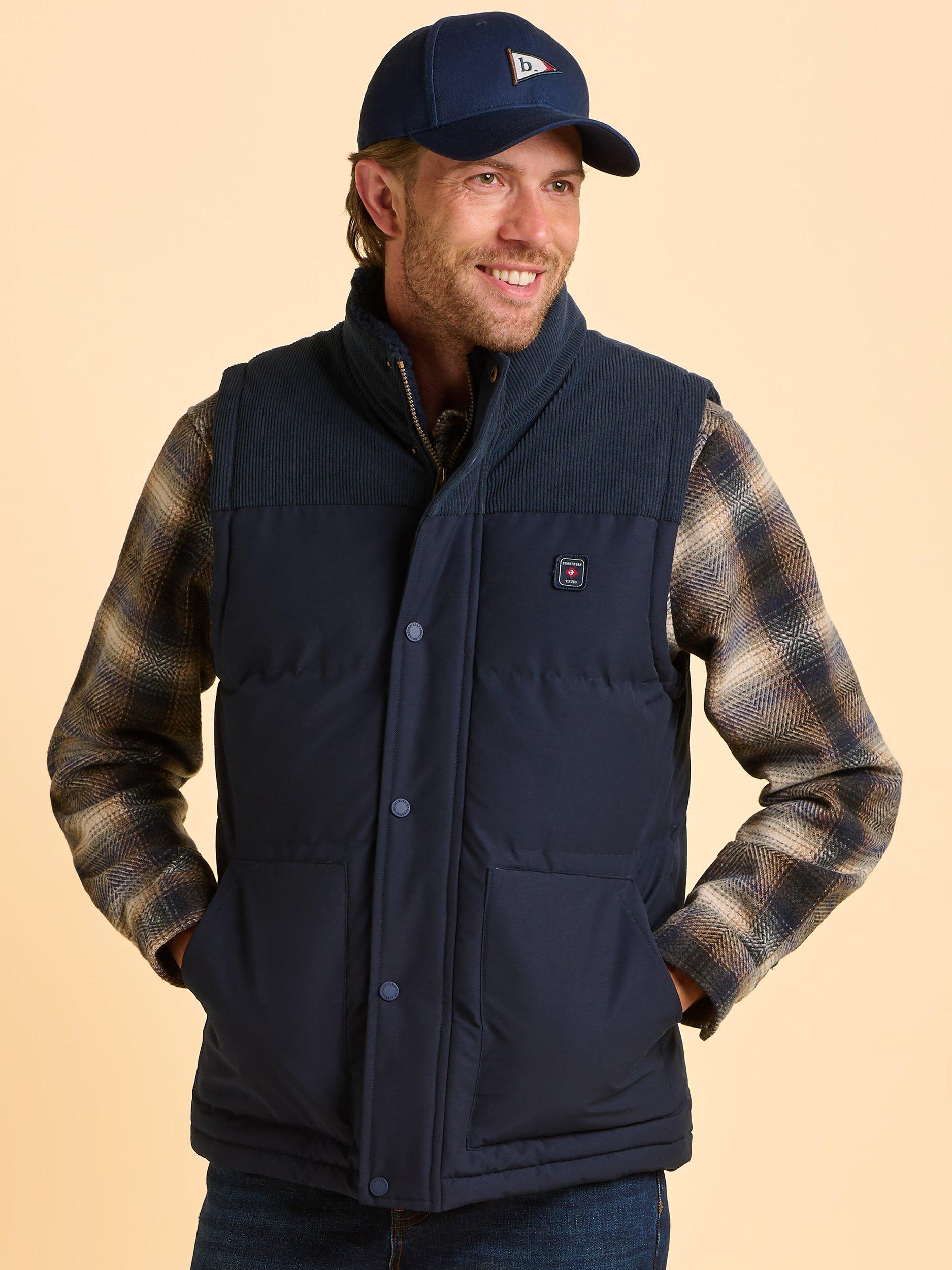 Product image 4 of 7, which shows Brakeburn Quainton Zip Front Gilet, Navy, S