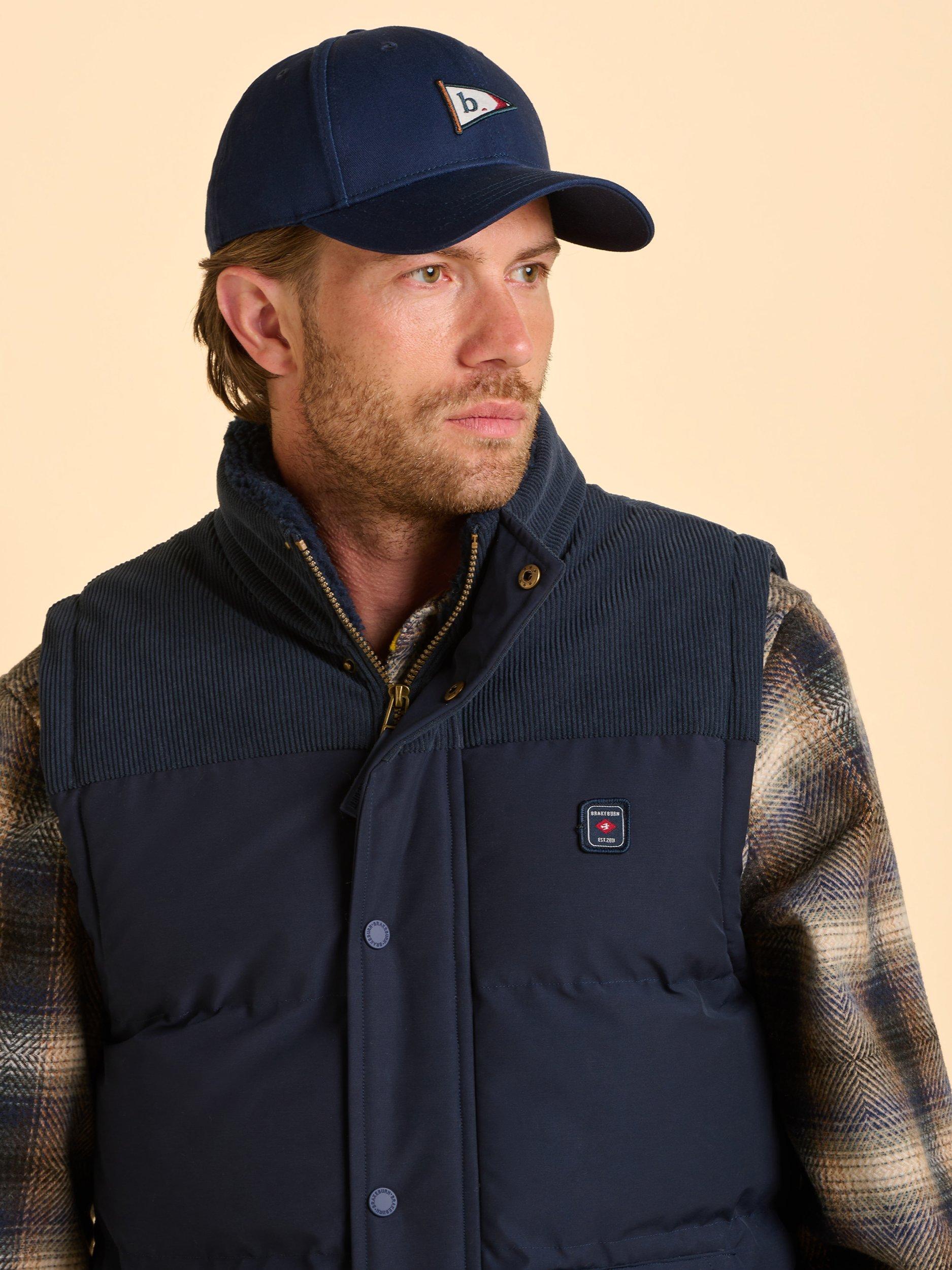 Product image 5 of 7, which shows Brakeburn Quainton Zip Front Gilet, Navy, S