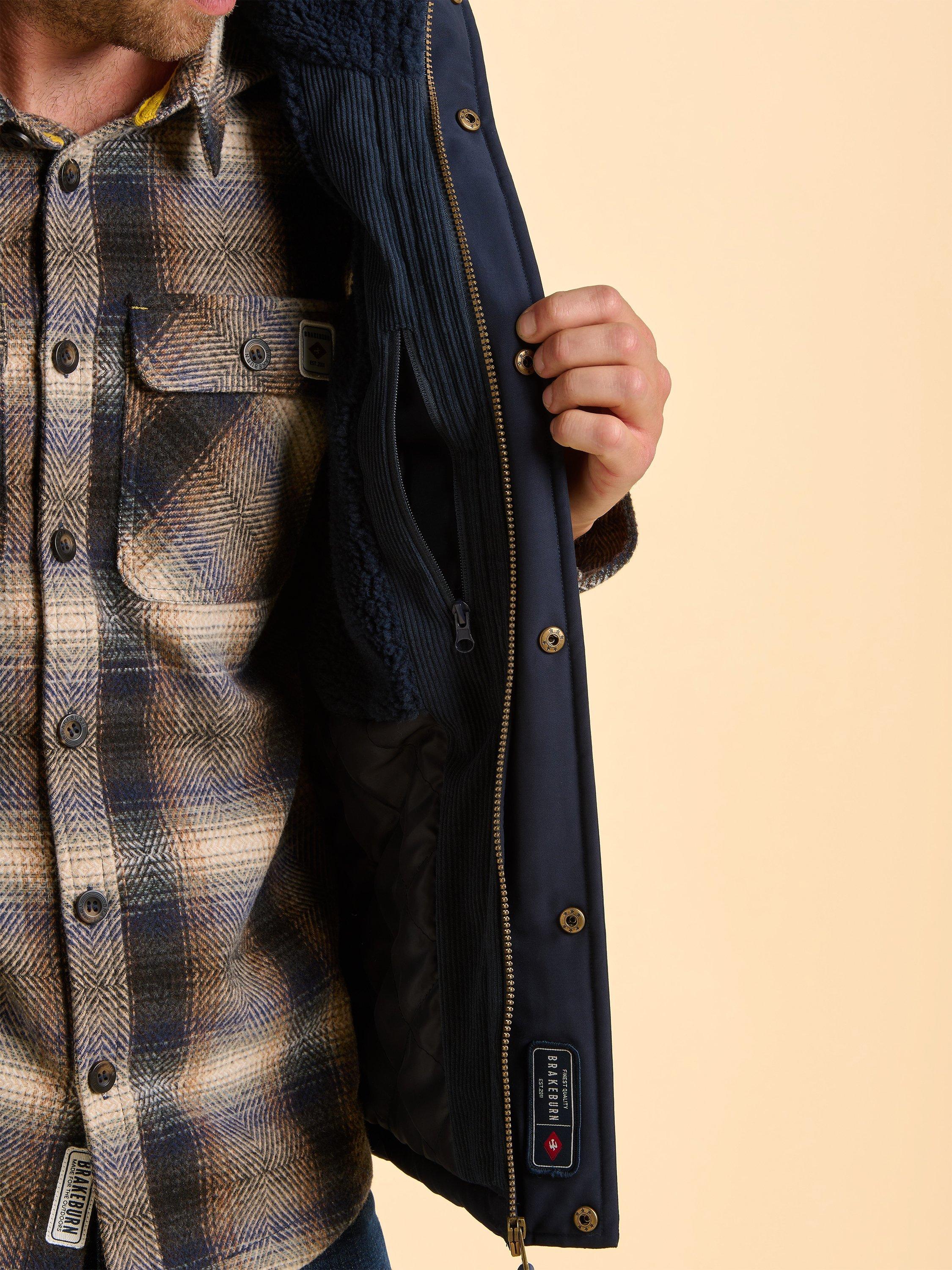 Product image 6 of 7, which shows Brakeburn Quainton Zip Front Gilet, Navy, S