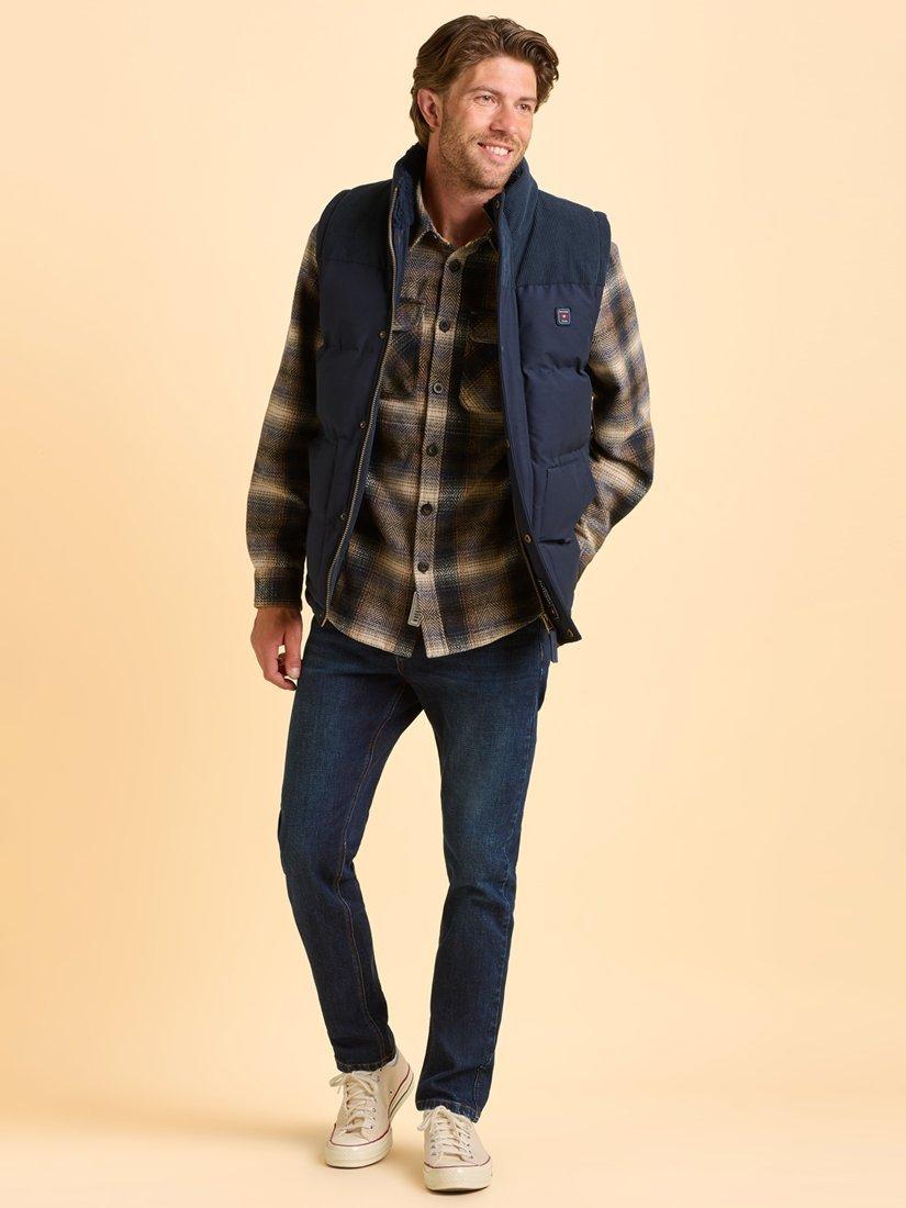 Product image 7 of 7, which shows Brakeburn Quainton Zip Front Gilet, Navy, S