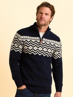 Brakeburn Abberton Quarter Zip Jumper, Blue, Blue