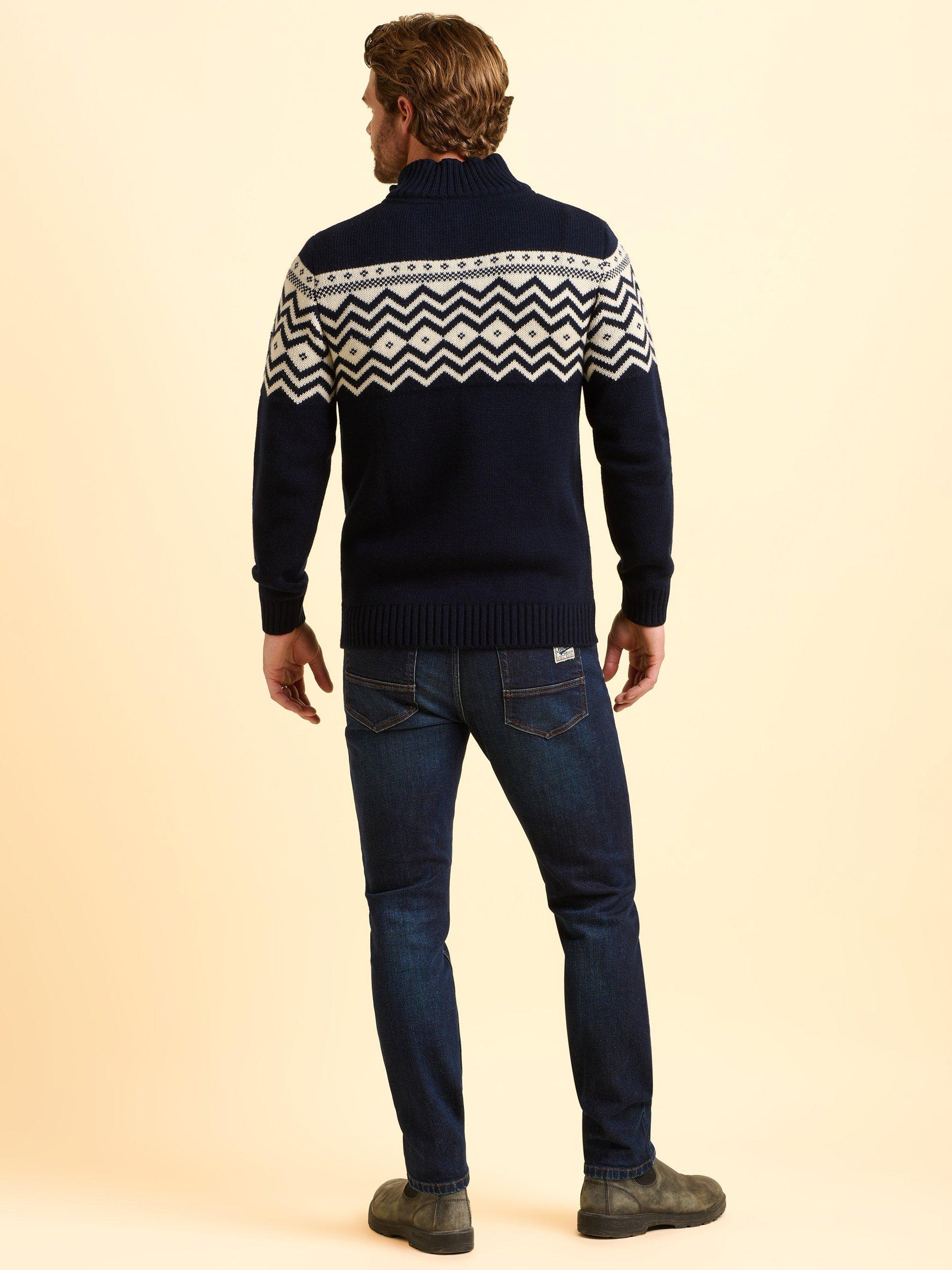 Product image 2 of 5, which shows Brakeburn Abberton Quarter Zip Jumper, Blue, S