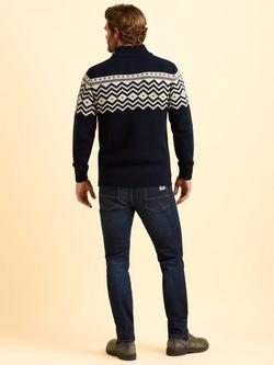 Brakeburn Abberton Quarter Zip Jumper, Blue - view 2, Blue