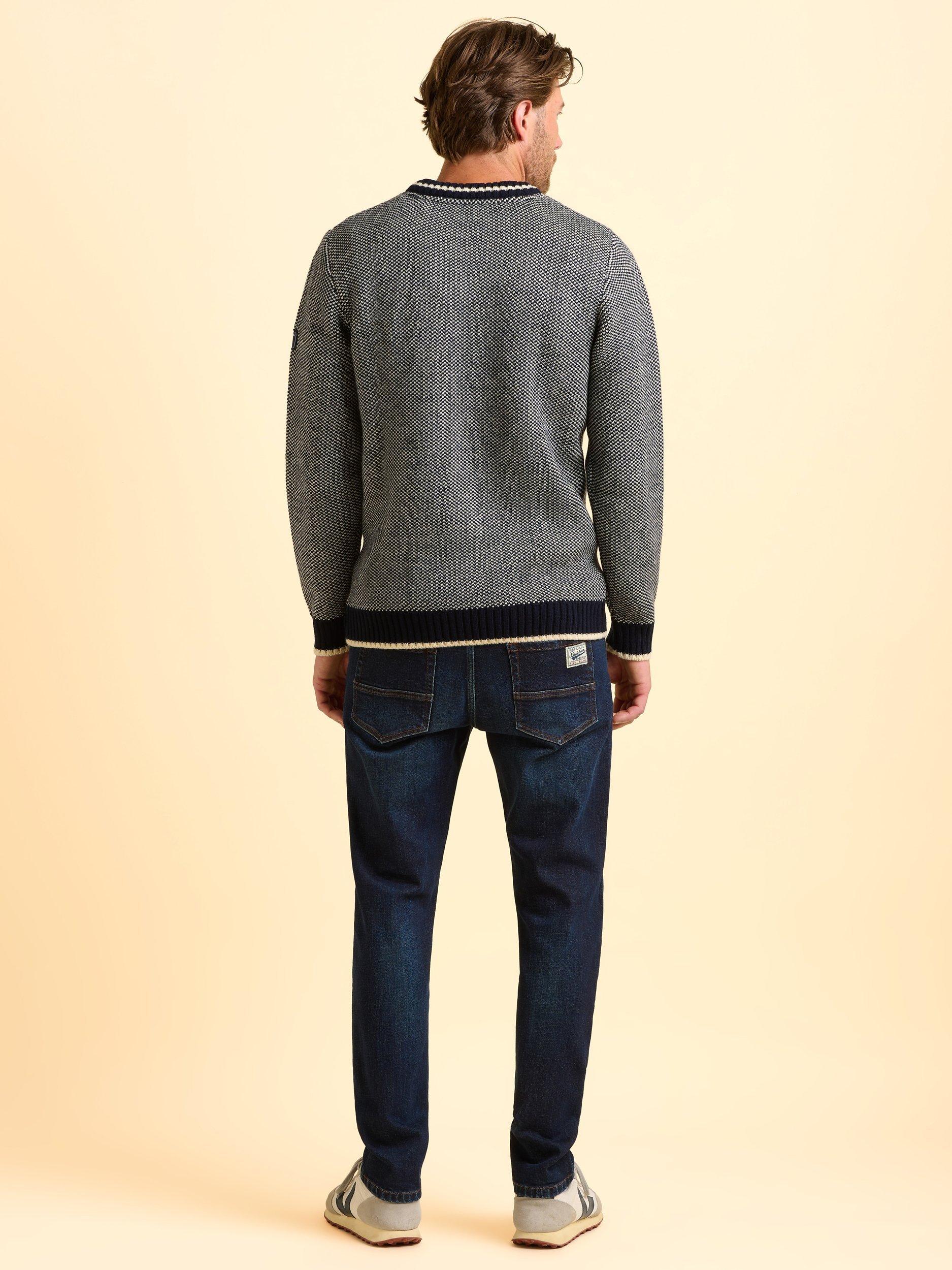 Product image 2 of 6, which shows Brakeburn Addlethorpe Crew Neck Jumper, Blue, S
