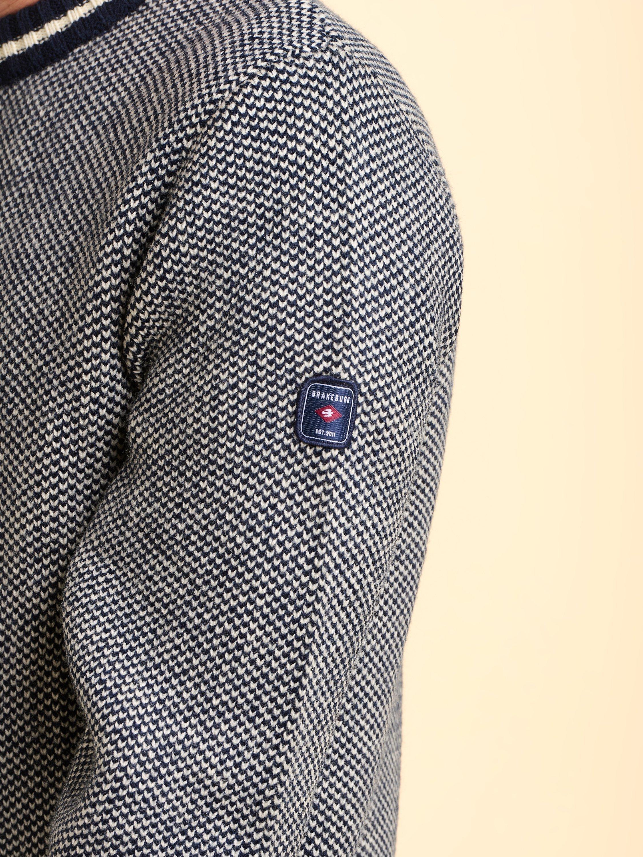 Product image 4 of 6, which shows Brakeburn Addlethorpe Crew Neck Jumper, Blue, S