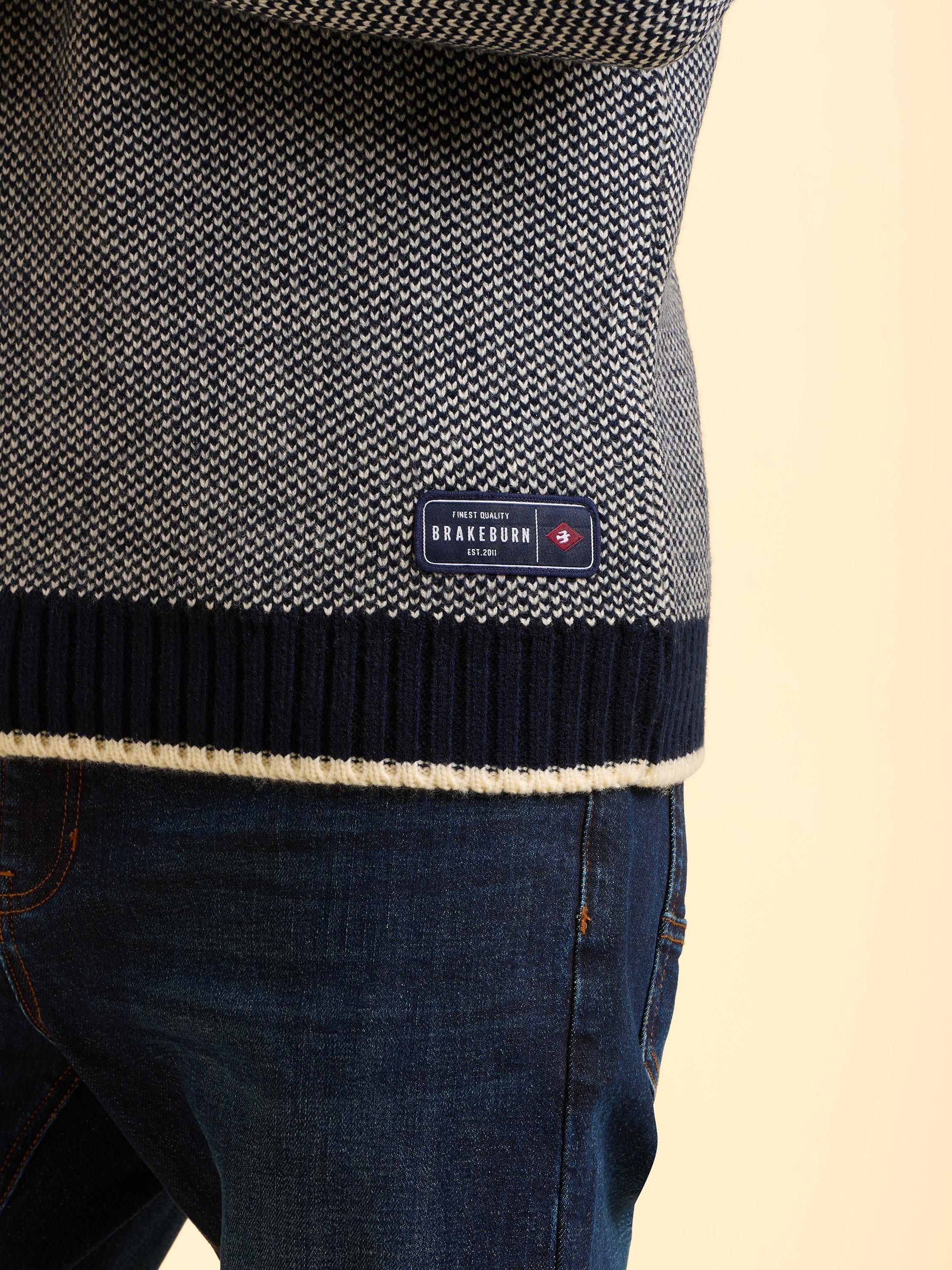 Product image 5 of 6, which shows Brakeburn Addlethorpe Crew Neck Jumper, Blue, S
