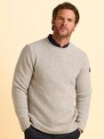 Brakeburn Alderley Wool Blend Crew Neck Jumper, Grey
