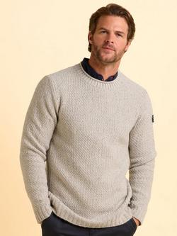 Brakeburn Alderley Wool Blend Crew Neck Jumper, Grey, Grey