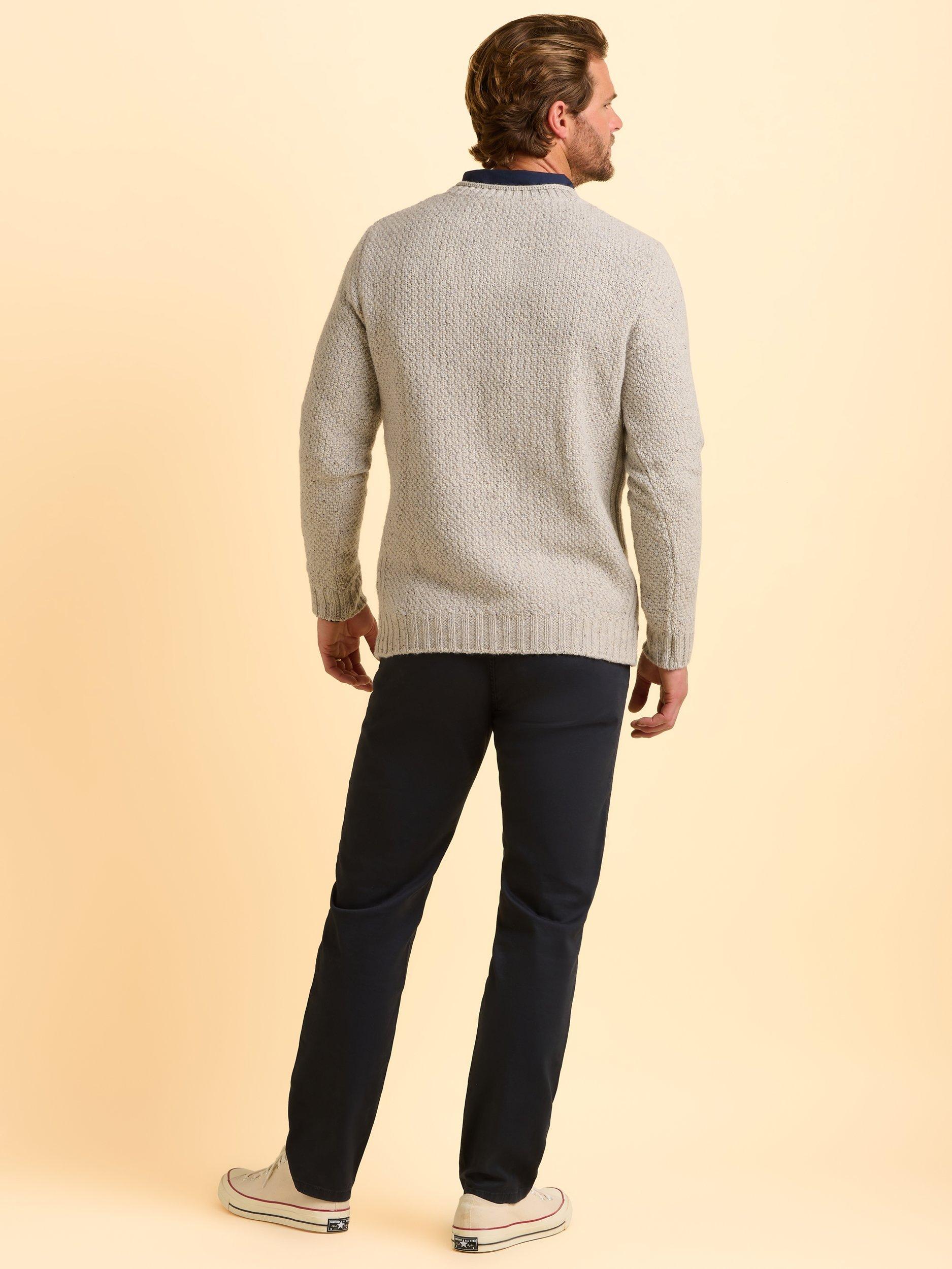 Product image 2 of 6, which shows Brakeburn Alderley Wool Blend Crew Neck Jumper, Grey, S