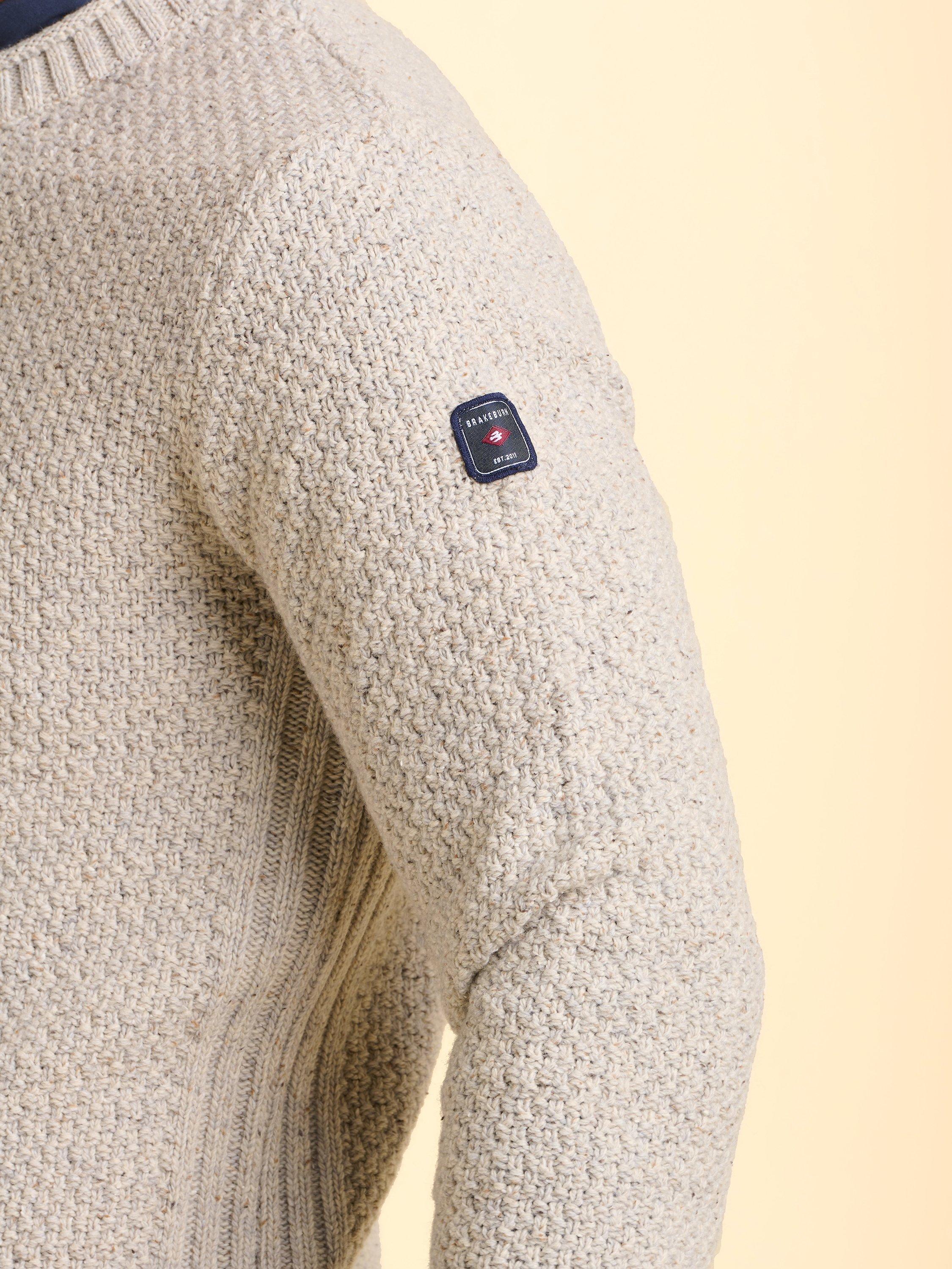 Product image 5 of 6, which shows Brakeburn Alderley Wool Blend Crew Neck Jumper, Grey, S
