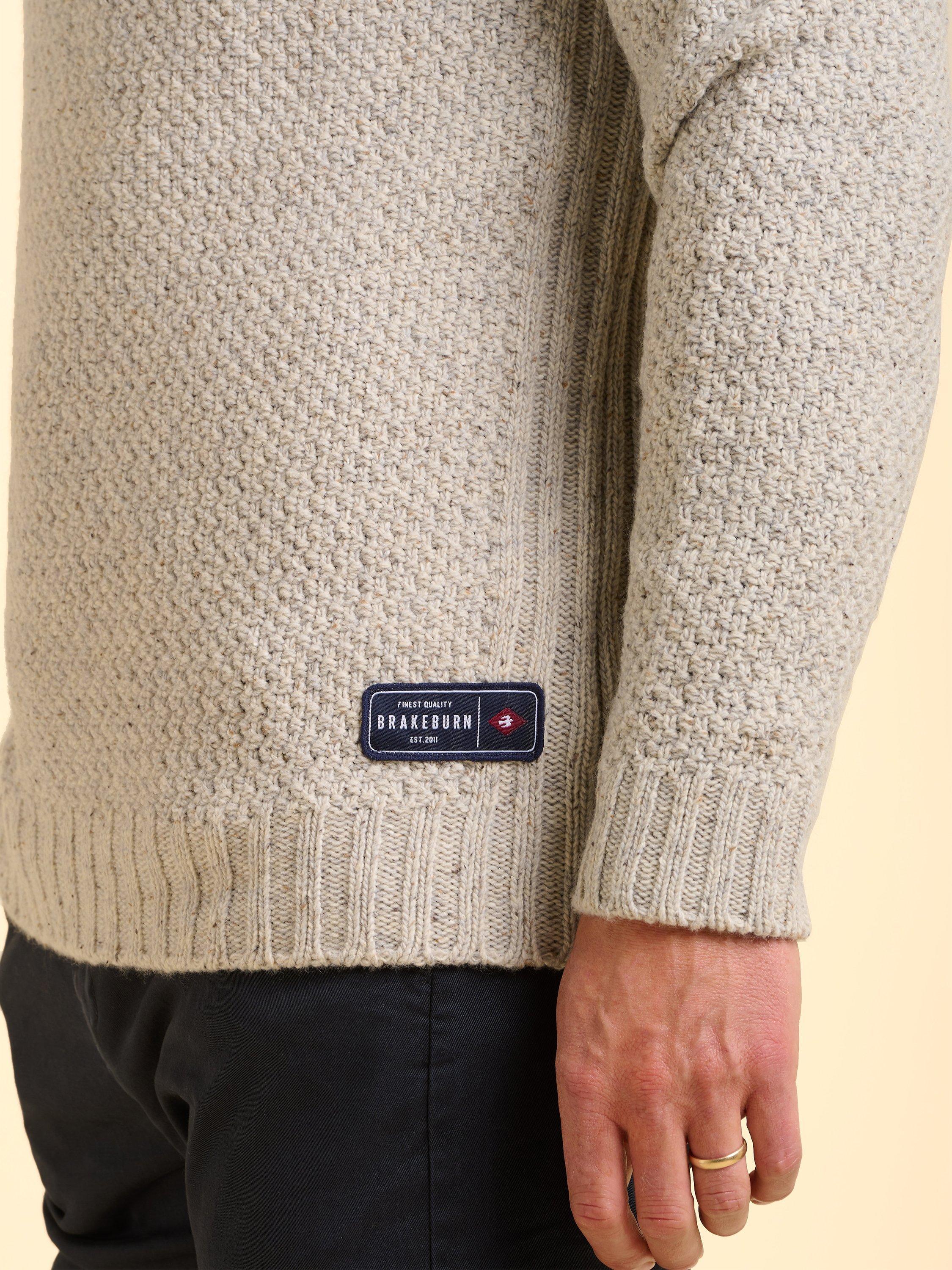 Product image 6 of 6, which shows Brakeburn Alderley Wool Blend Crew Neck Jumper, Grey, S