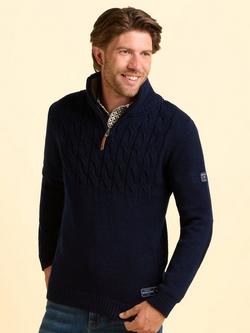 Brakeburn Ainsworth Quarter Zip Jumper, Blue, Blue