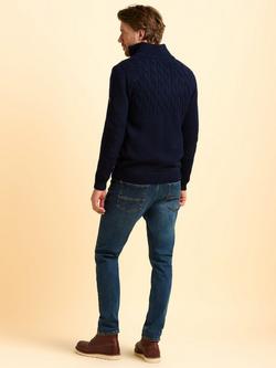 Brakeburn Ainsworth Quarter Zip Jumper, Blue - view 2, Blue