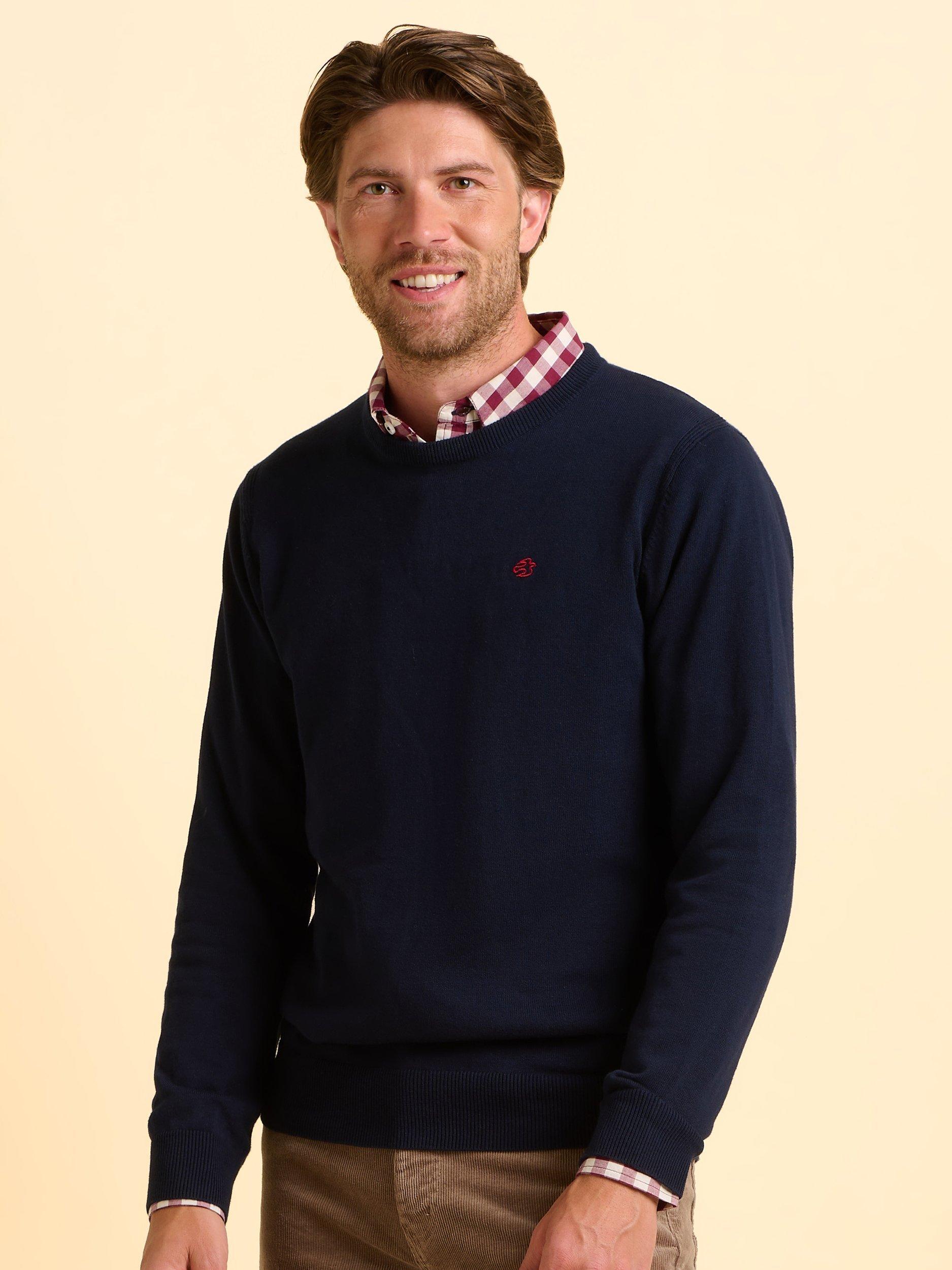 Product image 1 of 5, which shows Brakeburn Atworth Cotton Jumper, Blue, S