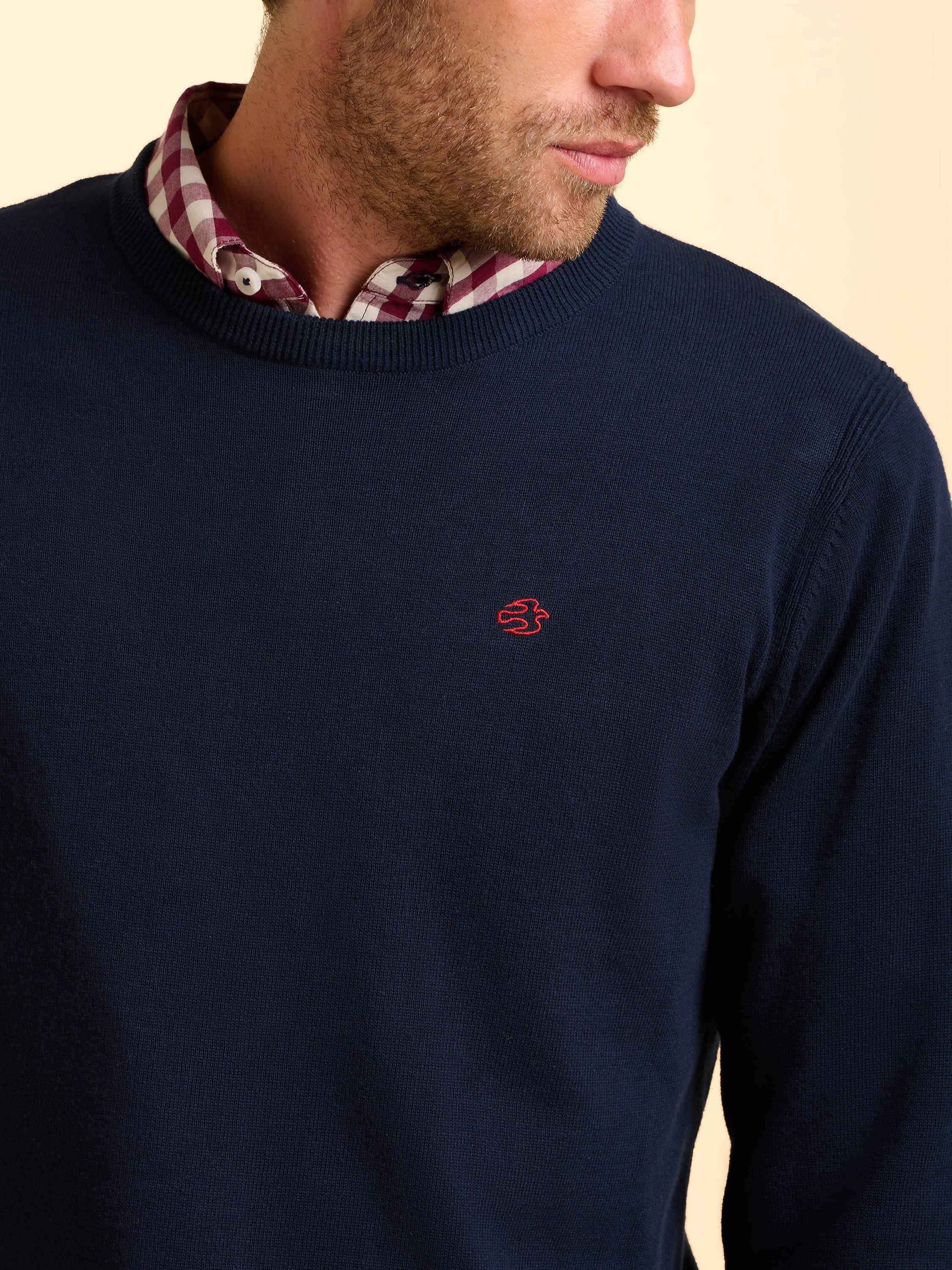 Product image 4 of 5, which shows Brakeburn Atworth Cotton Jumper, Blue, S