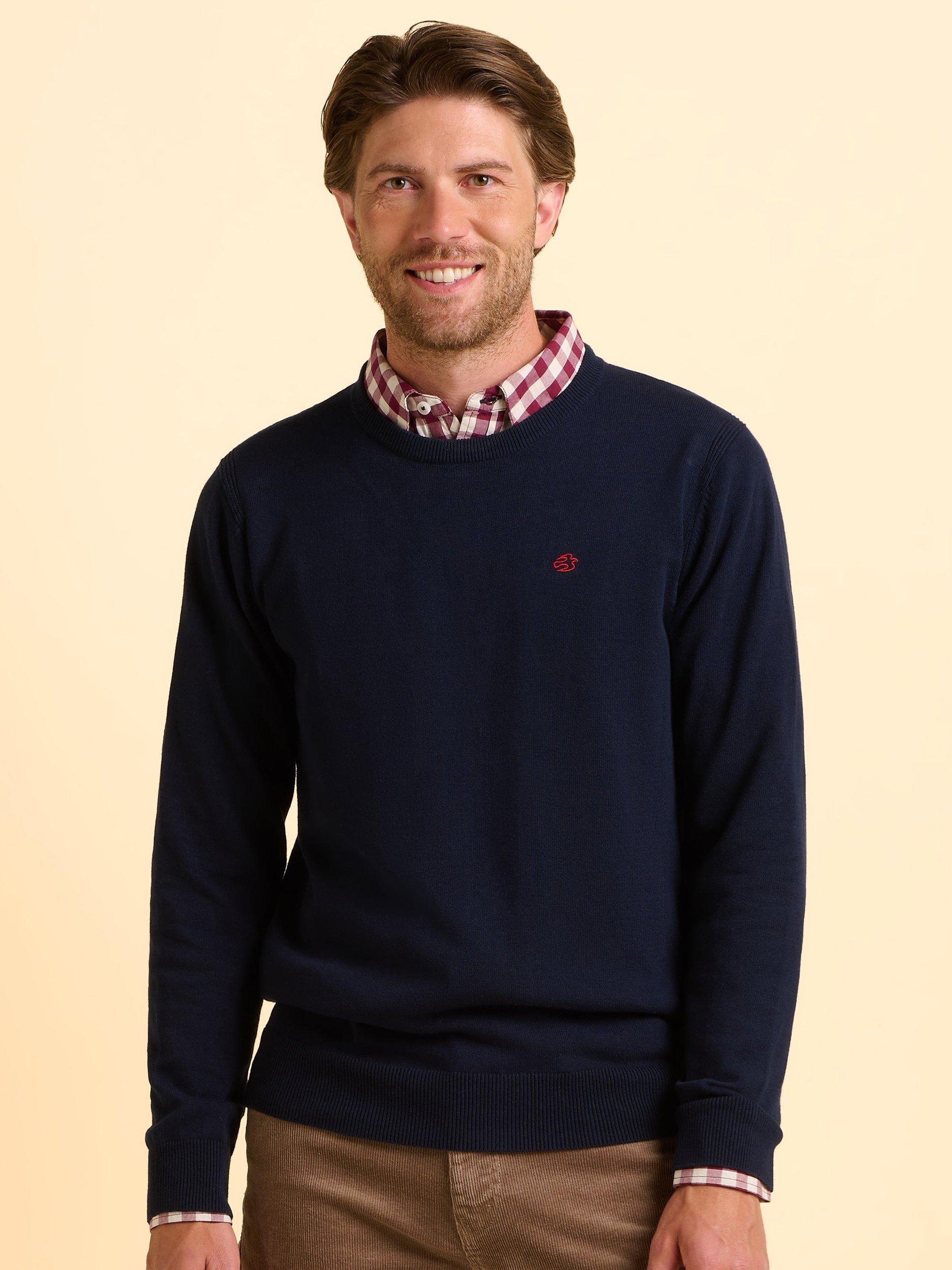 Product image 5 of 5, which shows Brakeburn Atworth Cotton Jumper, Blue, S