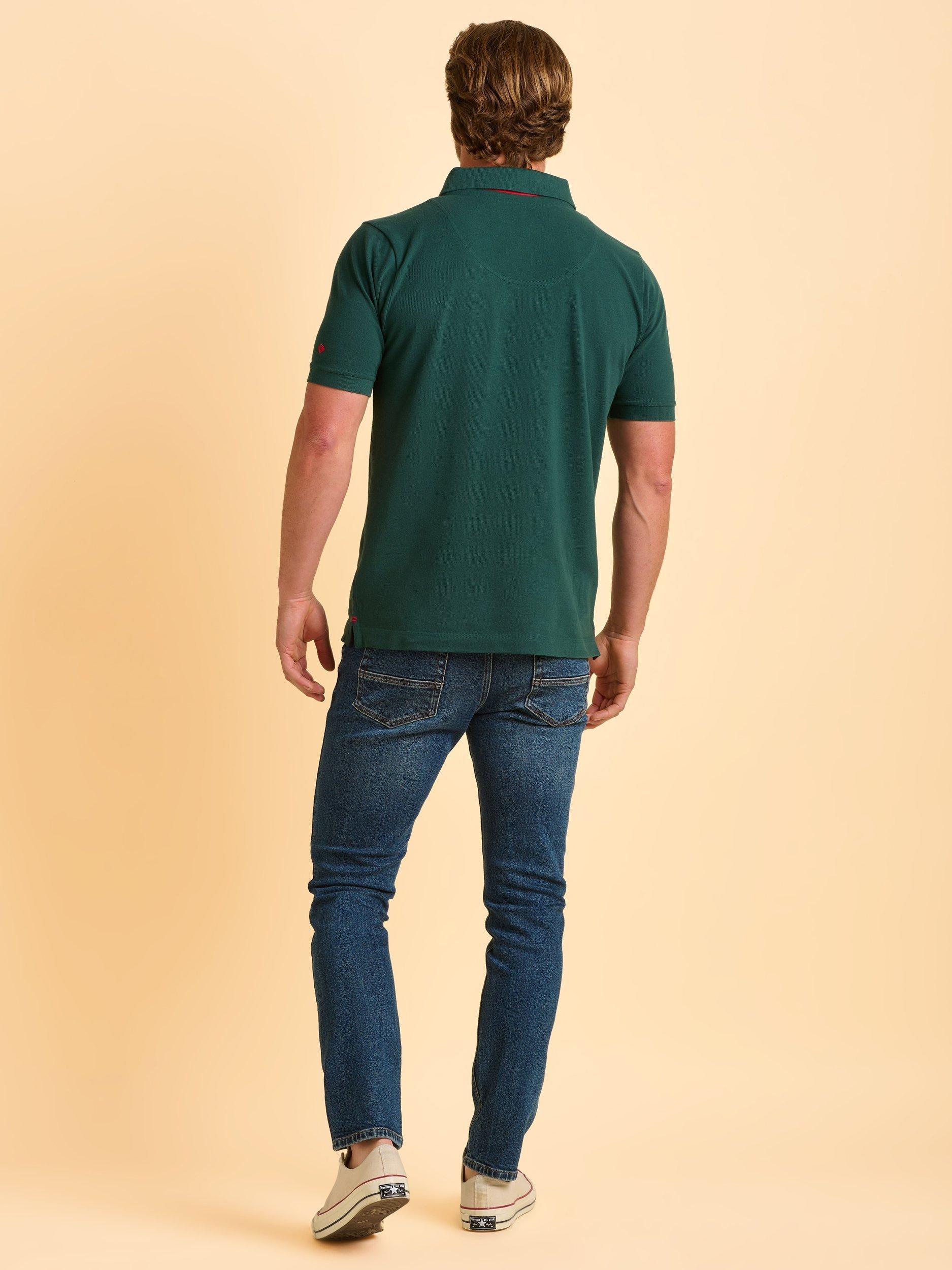 Product image 3 of 6, which shows Brakeburn Carcroft Cotton Polo Shirt, Green, S