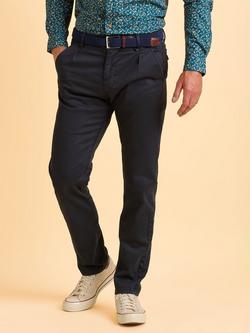 Brakeburn Beccles Cotton Blend Tapered Coastal Chinos, Blue, Blue
