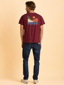 Brakeburn Chillington Cotton Regular Fit Short Sleeve Graphic T-Shirt, Red - view 2, Red