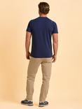 Brakeburn Deepdale Cotton Regular Fit Short Sleeve Graphic T-Shirt, Blue