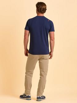 Brakeburn Deepdale Cotton Regular Fit Short Sleeve Graphic T-Shirt, Blue - view 2, Blue