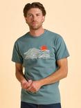 Brakeburn Devenish Cotton Regular Fit Short Sleeve Graphic T-Shirt, Green