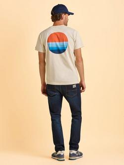 Brakeburn Driftfield Cotton Regular Fit Short Sleeve Graphic T-Shirt, Cream - view 2, Cream