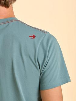 Brakeburn Tatterford Cotton Regular Fit Short Sleeve Graphic T-Shirt, Green - view 2, Green