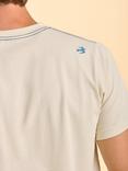 Brakeburn Tayport Cotton Regular Fit Short Sleeve Graphic T-Shirt, Cream