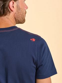 Brakeburn Tamplemore Cotton Regular Fit Short Sleeve Graphic T-Shirt, Blue - view 2, Blue