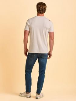 Brakeburn Thatcham Cotton Regular Fit Short Sleeve Graphic T-Shirt, Cream - view 2, Cream