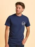 Brakeburn Thomastown Cotton Regular Fit Short Sleeve Graphic T-Shirt, Blue