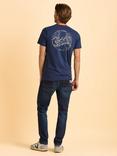 Brakeburn Thomastown Cotton Regular Fit Short Sleeve Graphic T-Shirt, Blue