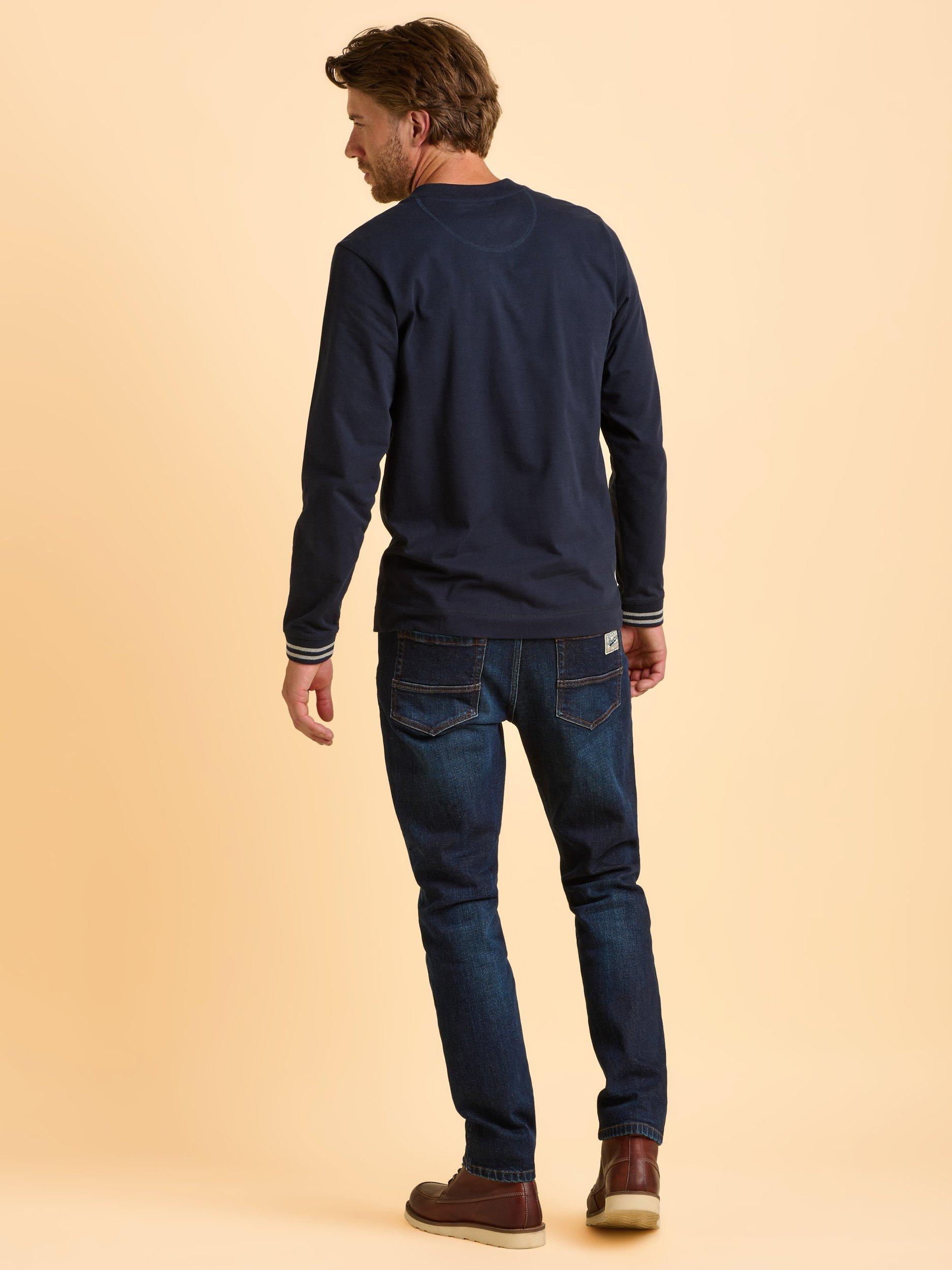 Product image 2 of 6, which shows Brakeburn Cheddleton Long Sleeve Cotton Top, Blue, S