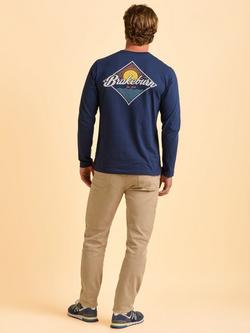 Brakeburn Tasley Cotton Regular Fit Long Sleeve Graphic T-Shirt, Blue/Multi - view 2, Blue/Multi
