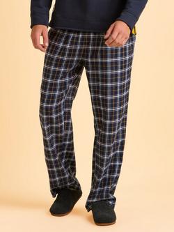 Brakeburn Chalbury Brushed Cotton Blend Check Pyjama Bottoms, Blue, Blue