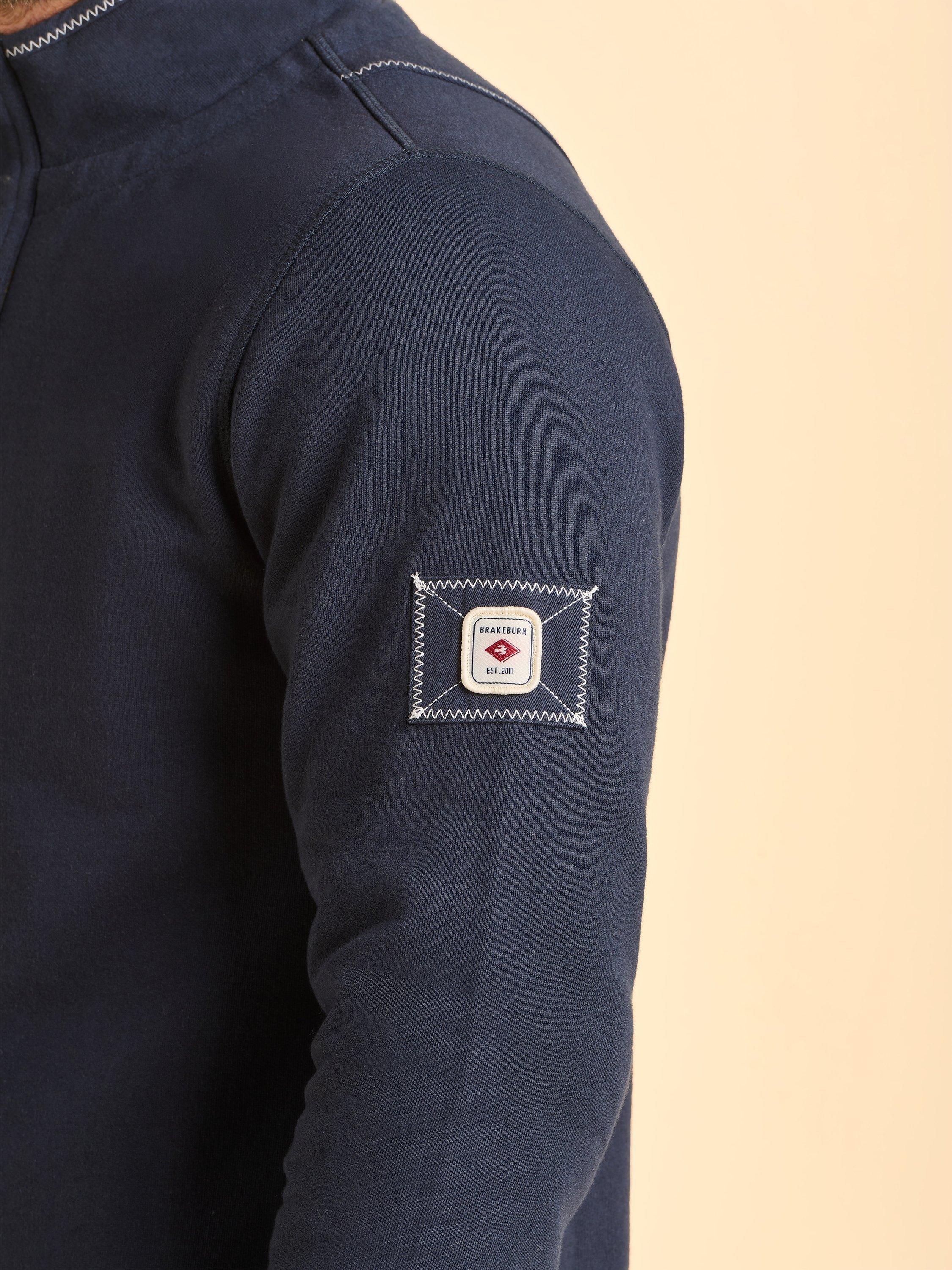 Product image 5 of 7, which shows Brakeburn Abbotsbury Quarter-Zip Jumper, Blue, S