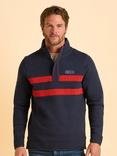 Brakeburn Alum Quarter Zip Striped Sweatshirt, Blue