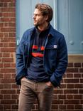 Brakeburn Alum Quarter Zip Striped Sweatshirt, Blue