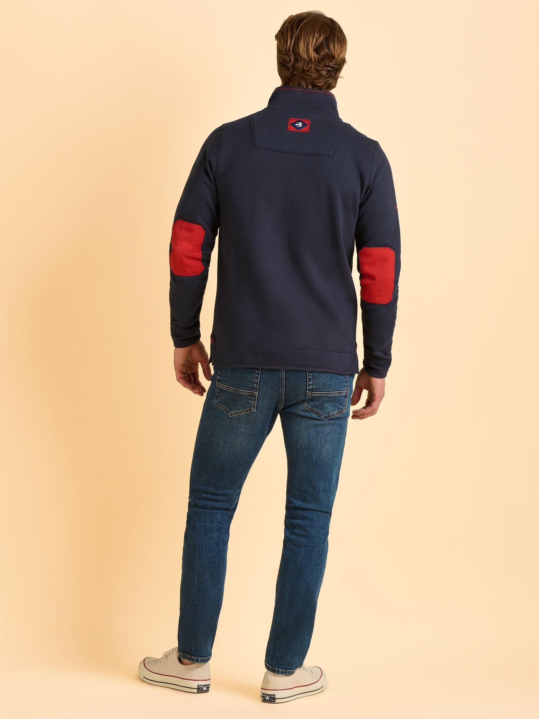 Product image 3 of 7, which shows Brakeburn Alum Quarter Zip Short Sleeve Top, Blue, S