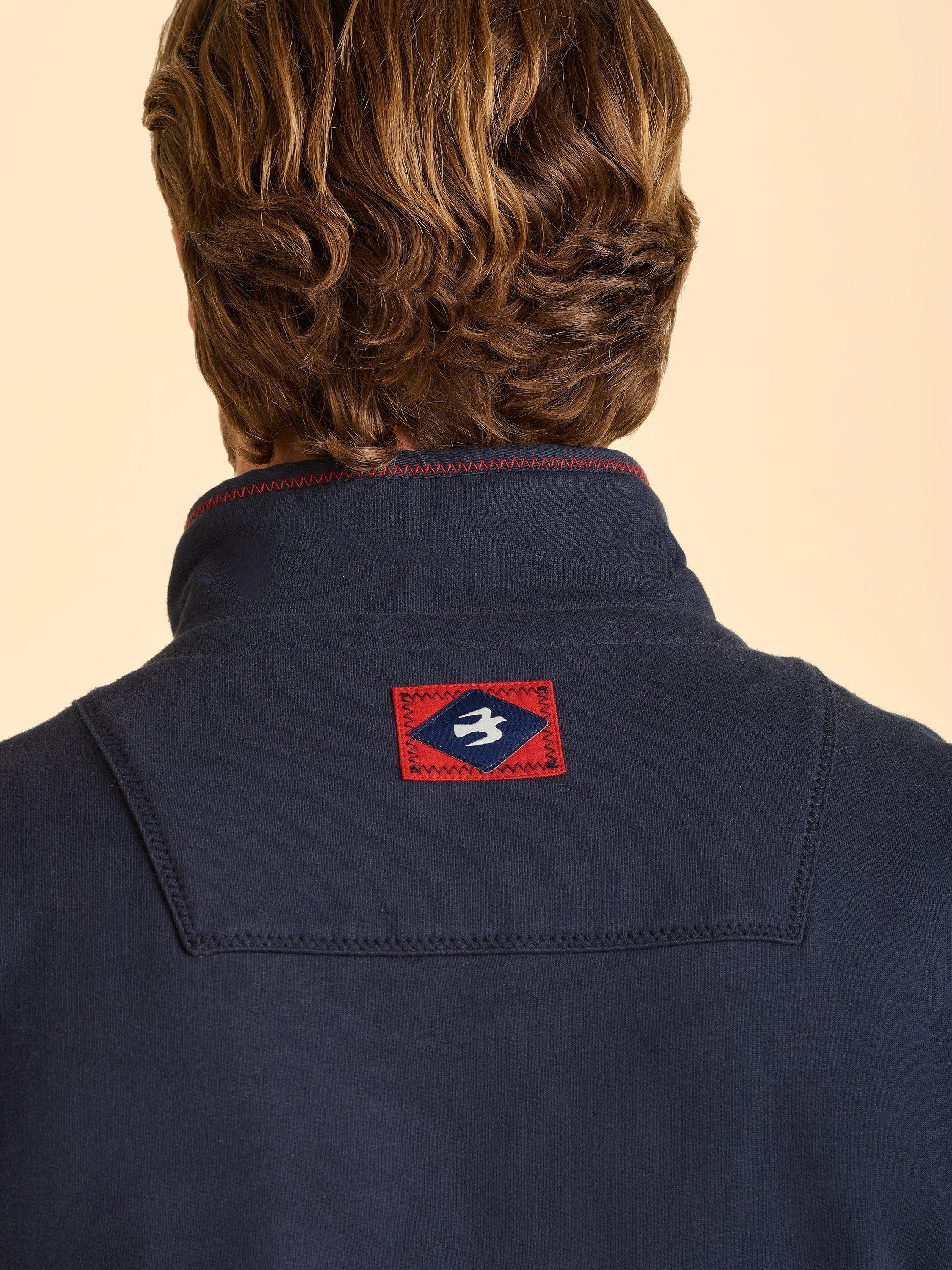 Product image 6 of 7, which shows Brakeburn Alum Quarter Zip Short Sleeve Top, Blue, S