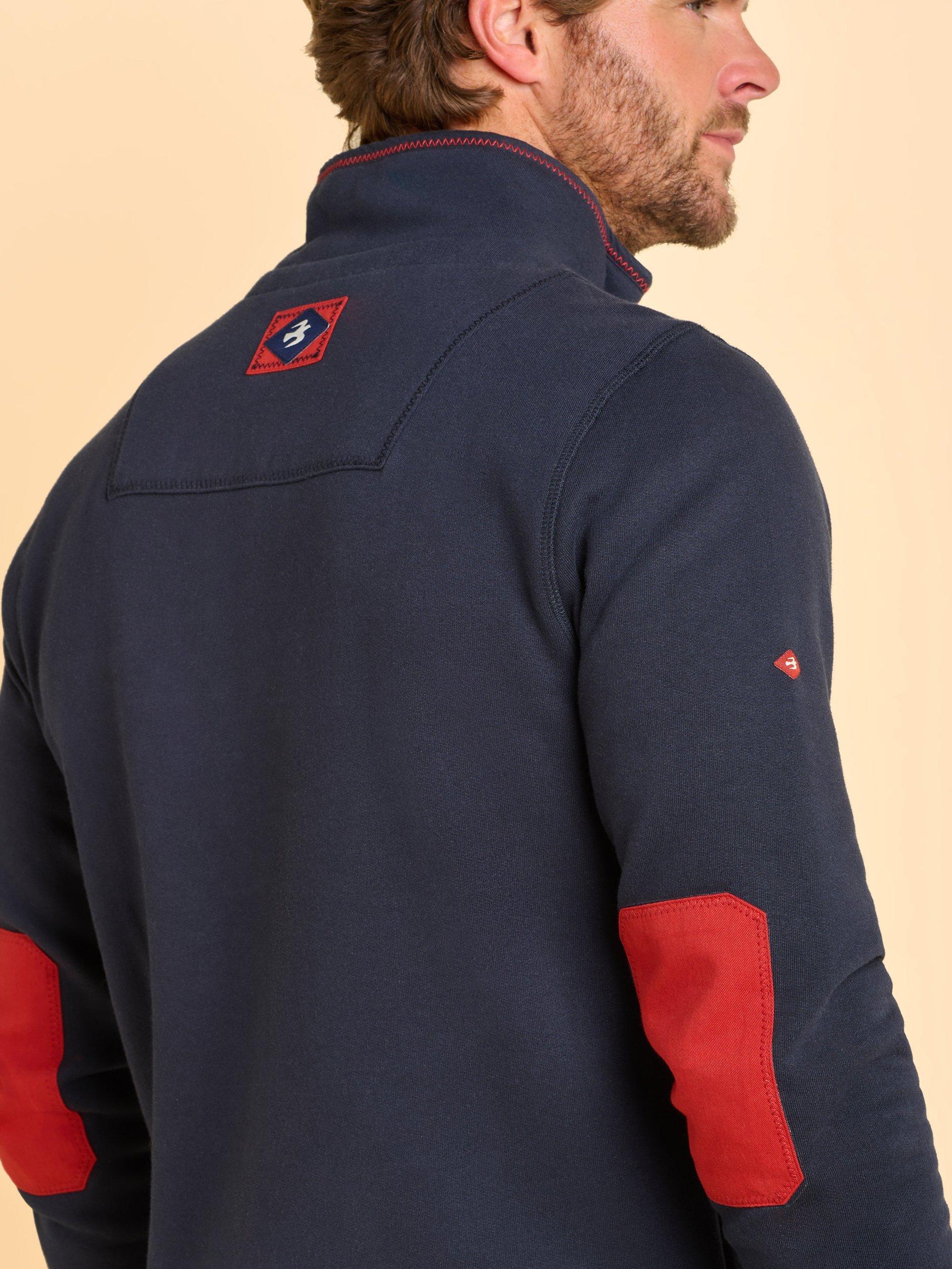 Product image 7 of 7, which shows Brakeburn Alum Quarter Zip Short Sleeve Top, Blue, S