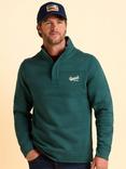 Brakeburn Southbourne Cotton Blend Quarter Zip Jersey Top, Green